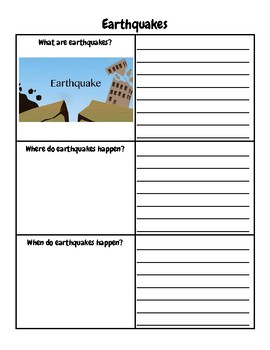 Preview of Natural Disasters Graphic Organizer