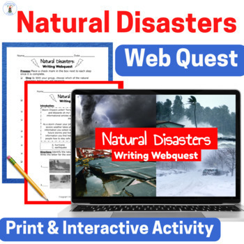 Preview of Natural Disasters Informational Writing Webquest Digital & Print