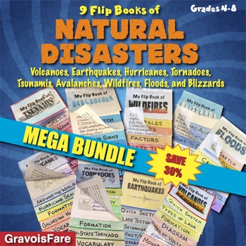Preview of Natural Disasters MEGA BUNDLE – 9 Foldable Flip Books (Save 30%)