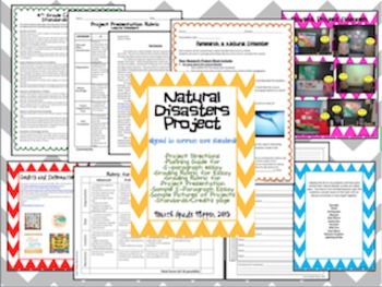 Preview of Natural Disasters Project Editable Nonfiction Writing Task 
