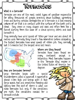 natural disasters reading comprehension pack by miss nenke tpt