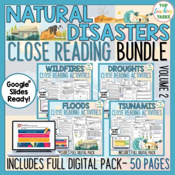 Preview of Natural Disasters Reading Comprehension Passages  | Natural Disasters Activities