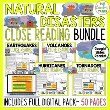 Preview of Natural Disasters Reading Comprehension Passages | Natural Disasters Activities