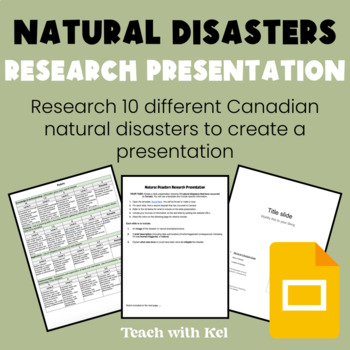 Preview of Natural Disasters Research Assignment - Template, Example, and Rubric Included