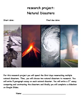 Preview of Natural Disasters Research Project