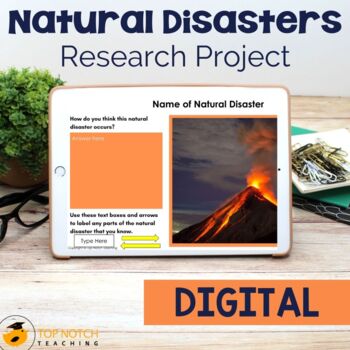 Preview of Natural Disasters Research Project PRINT & DIGITAL | Science PBL