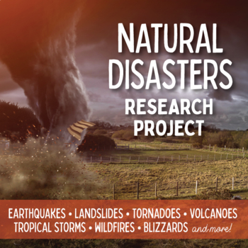Preview of Natural Disasters Research Project with Choice Board and Graphic Organizer