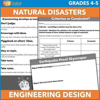Preview of Teaching the Engineering Design Process – Natural Disasters STEM 4th & 5th Grade