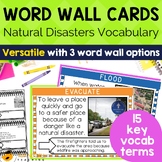 Natural Disasters Vocabulary | Word Wall Cards | Terminolo