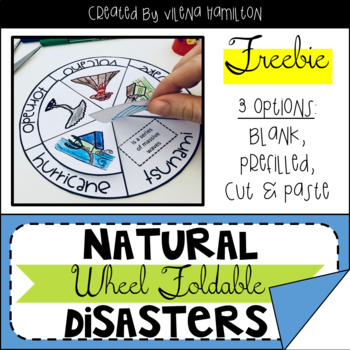 Preview of Natural Disasters Wheel Foldable Freebie