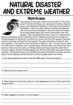 Natural Disasters Worksheets | Extreme Weather | Severe Weather Activities