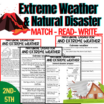 Preview of Natural Disasters Worksheets | Extreme Weather | Severe Weather Activities