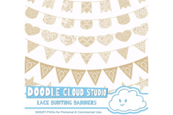 burlap and white lace clipart