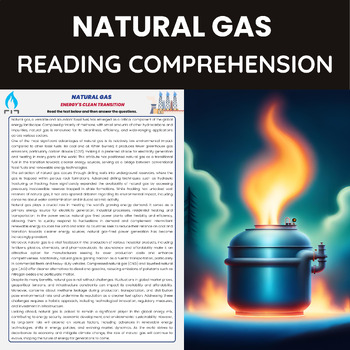 Preview of Natural Gas Reading Comprehension | Non Renewable Energy Sources Fossil Fuel