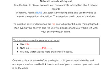 Preview of Natural Hazard Webquest