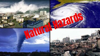 Preview of Natural Hazards Slideshow & Interactive Notebook