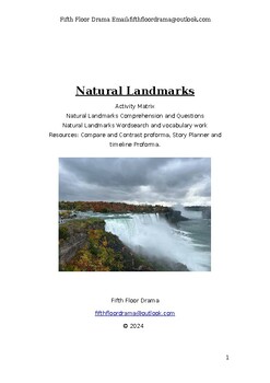 Preview of Natural Landmarks Activity Matrix and Other Classroom printables