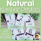 Natural Leaves Number Posters | Australian Fonts Included