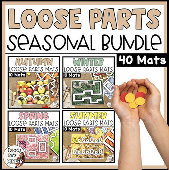 Preview of Natural Loose Parts Mats | Seasonal Bundle | Fine Motor Activities