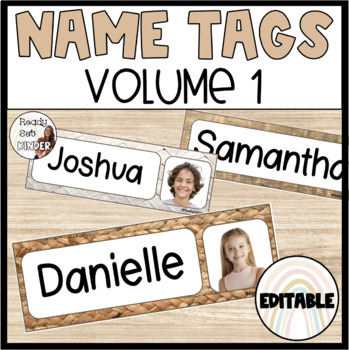 Preview of Natural Name Tags Vol. 1 | Editable Desk Plates