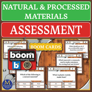 Preview of Natural & Processed Materials: Assessment Boom Cards