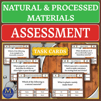 Preview of Natural & Processed Materials: Assessment Task Cards