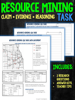 Preview of Natural Resource Mining Claims Evidence Reasoning Task