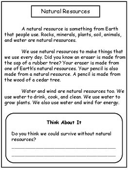 science natural resources for 2nd 3rd grade by meaningful teaching