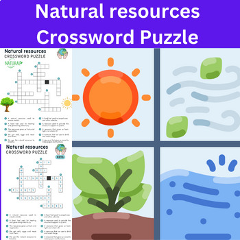 Preview of Natural Resources Crossword Puzzle, Renewable and nonrenewable natural resources