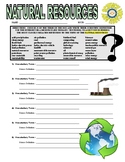 Natural Resources - Definitions & Slideshow (Earth Day / d