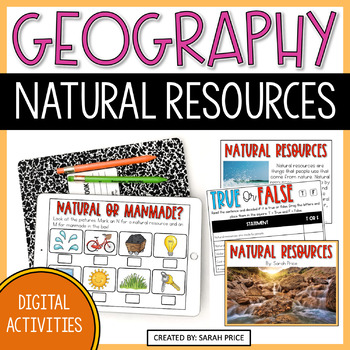 Preview of Natural Resources Digital Activities - 2nd Grade Geography Lessons