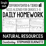 Natural Resources Homework | Printable & Digital