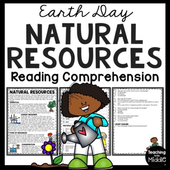 Preview of Natural Resources Informational Text Reading Comprehension Worksheet Earth Day