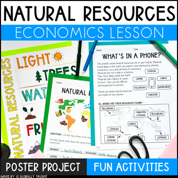 Preview of Natural Resources Worksheets - Natural Resources Project & Hands On Activities