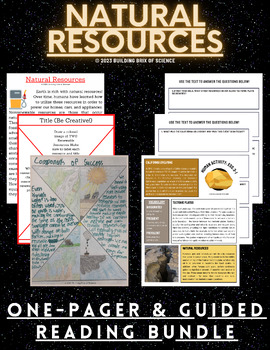 Preview of Natural Resources One-Pager + Guided Reading Activity Bundle