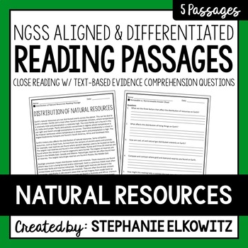 Preview of Natural Resources Reading Passages | Printable & Digital | Immersive Reader