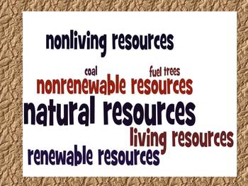 Preview of Natural Resources Renewable & Nonrenewable Study Guide & Worksheet