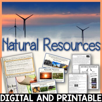 Preview of Natural Resources – Renewable and Nonrenewable Resources PowerPoint, Worksheets