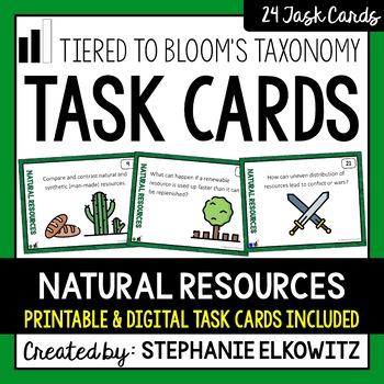 Preview of Natural Resources Task Cards | Printable & Digital