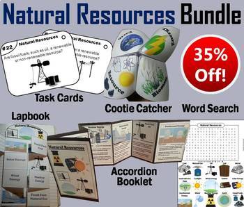 Preview of Renewable and Nonrenewable Natural Resources Task Cards and Activities Bundle