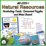 Natural Resources Vocabulary and Puzzles for Review MS-ESS3-1