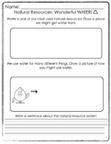 Natural Resources- Water Worksheet