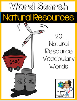 Preview of Natural Resources Word Search *FREEBIE* -UPDATED FILE-