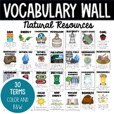 Natural Resources Word Wall | Vocabulary Wall | Vocabulary