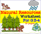 Natural Resources Worksheet For G.3-4