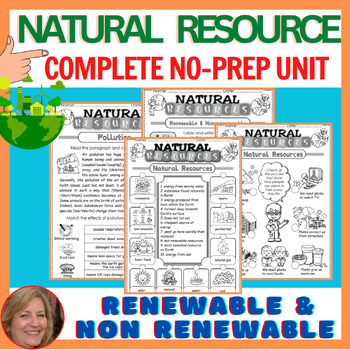 Preview of Natural Resources Worksheets, Renewable, Nonrenewable, Conservation of Energy