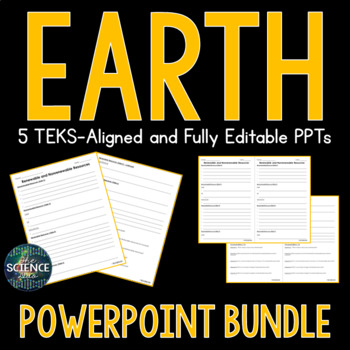 Preview of Natural Resources and Changes to Earth's Surface PowerPoint and Notes Bundle