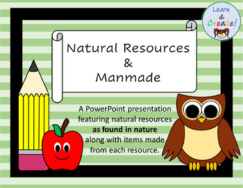 Preview of Natural Resources and Manmade Resources PowerPoint FREE