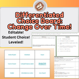 Natural Selection & Change Over Time Differentiated Choice Board!