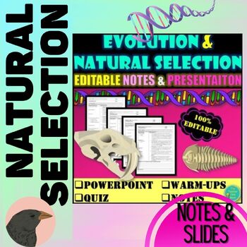 Preview of Natural Selection Editable Notes & Slide Life Science Unit Bundle
